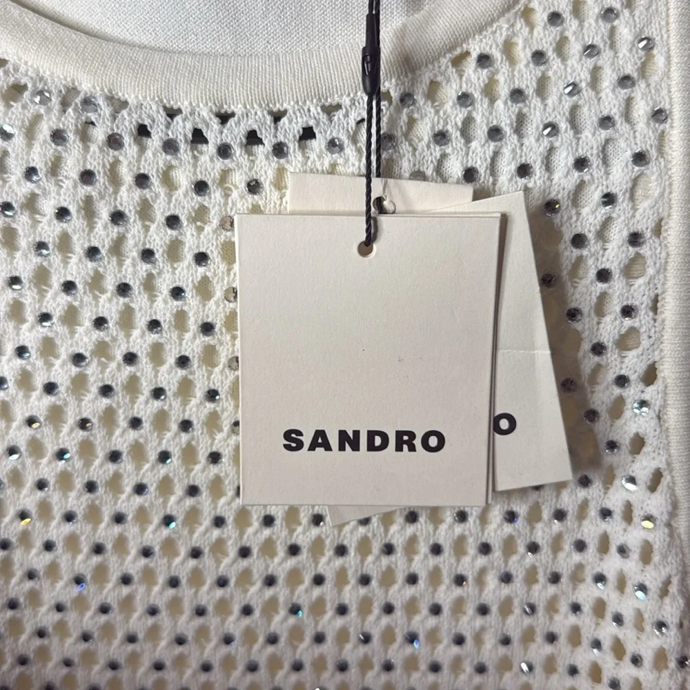 Sandro Rhinestone-Embellished Knitted Maxi Dress - Picture 8 of 9